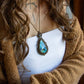 Moss Agate & Labradorite macrame necklace