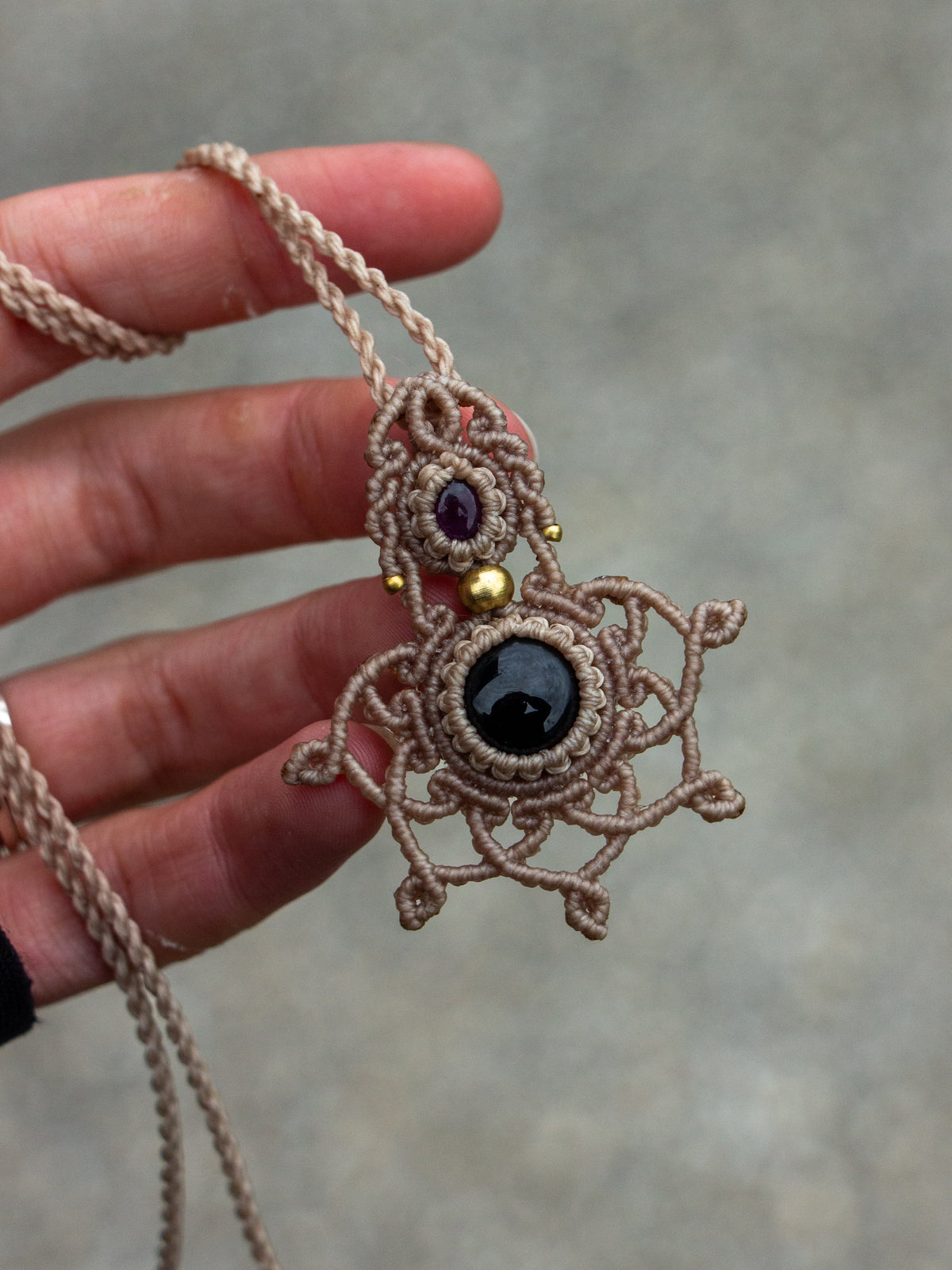 Onyx & Amethyst necklace