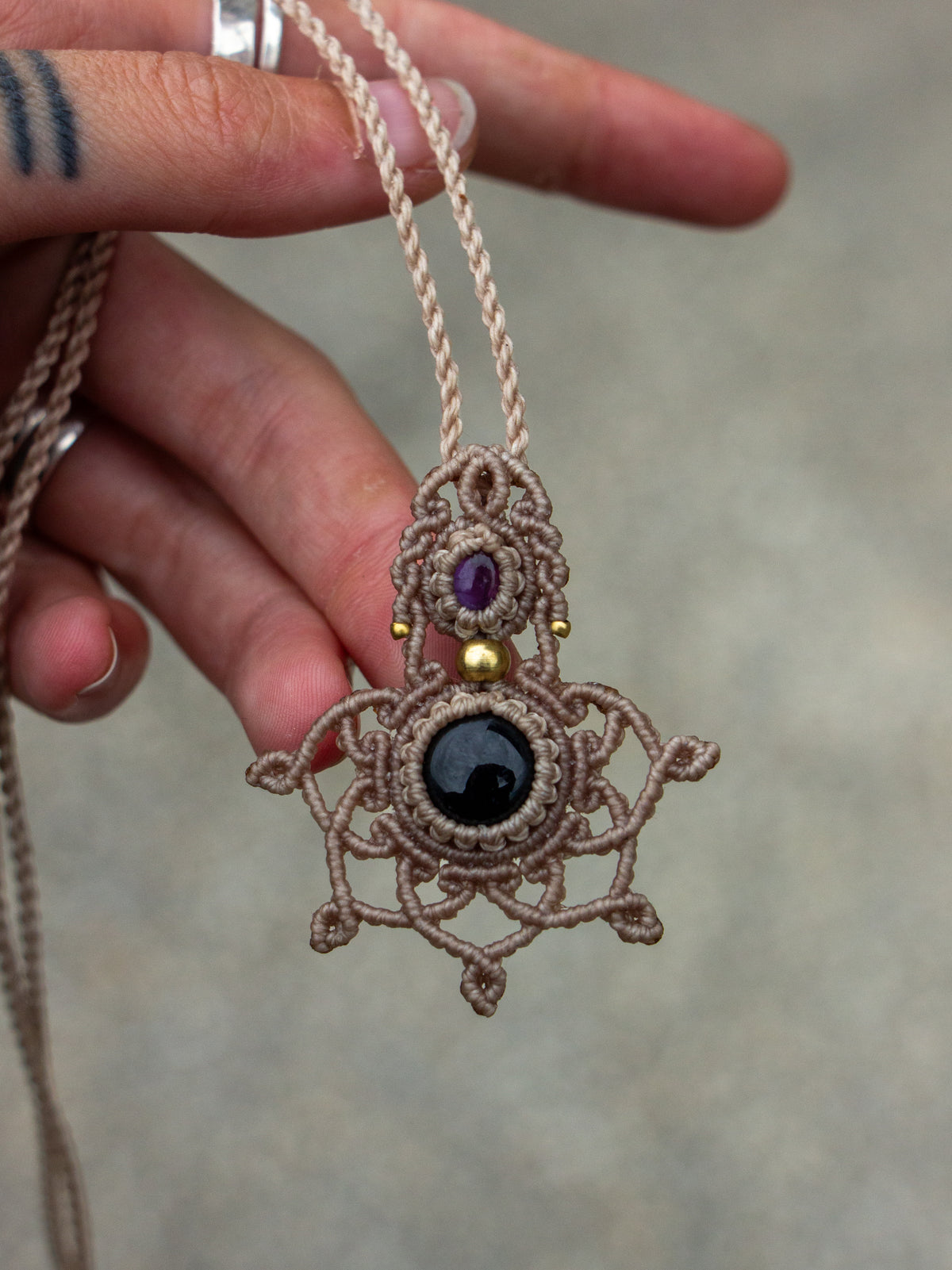 Onyx & Amethyst necklace