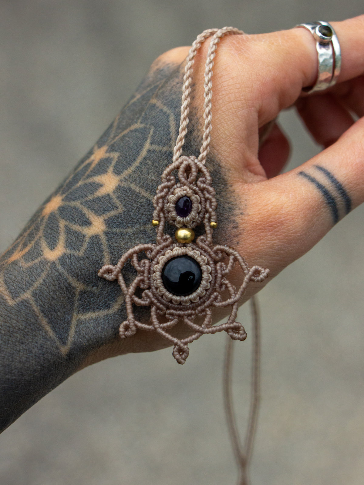 Onyx & Amethyst necklace