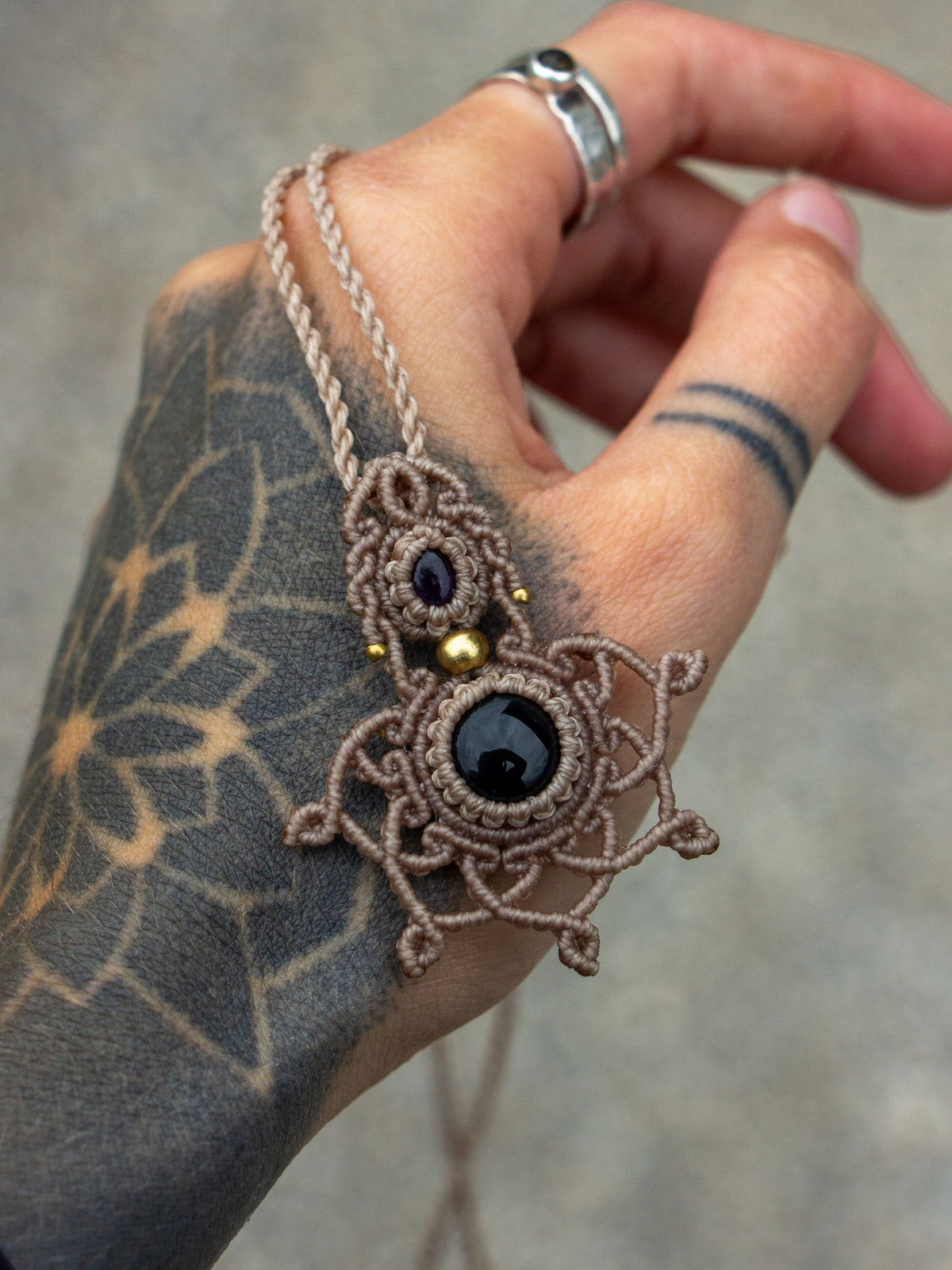 Onyx & Amethyst necklace