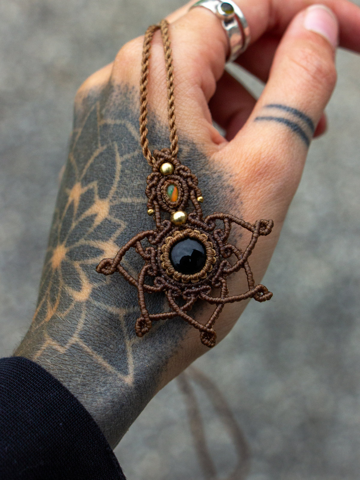 Onyx & Opal necklace