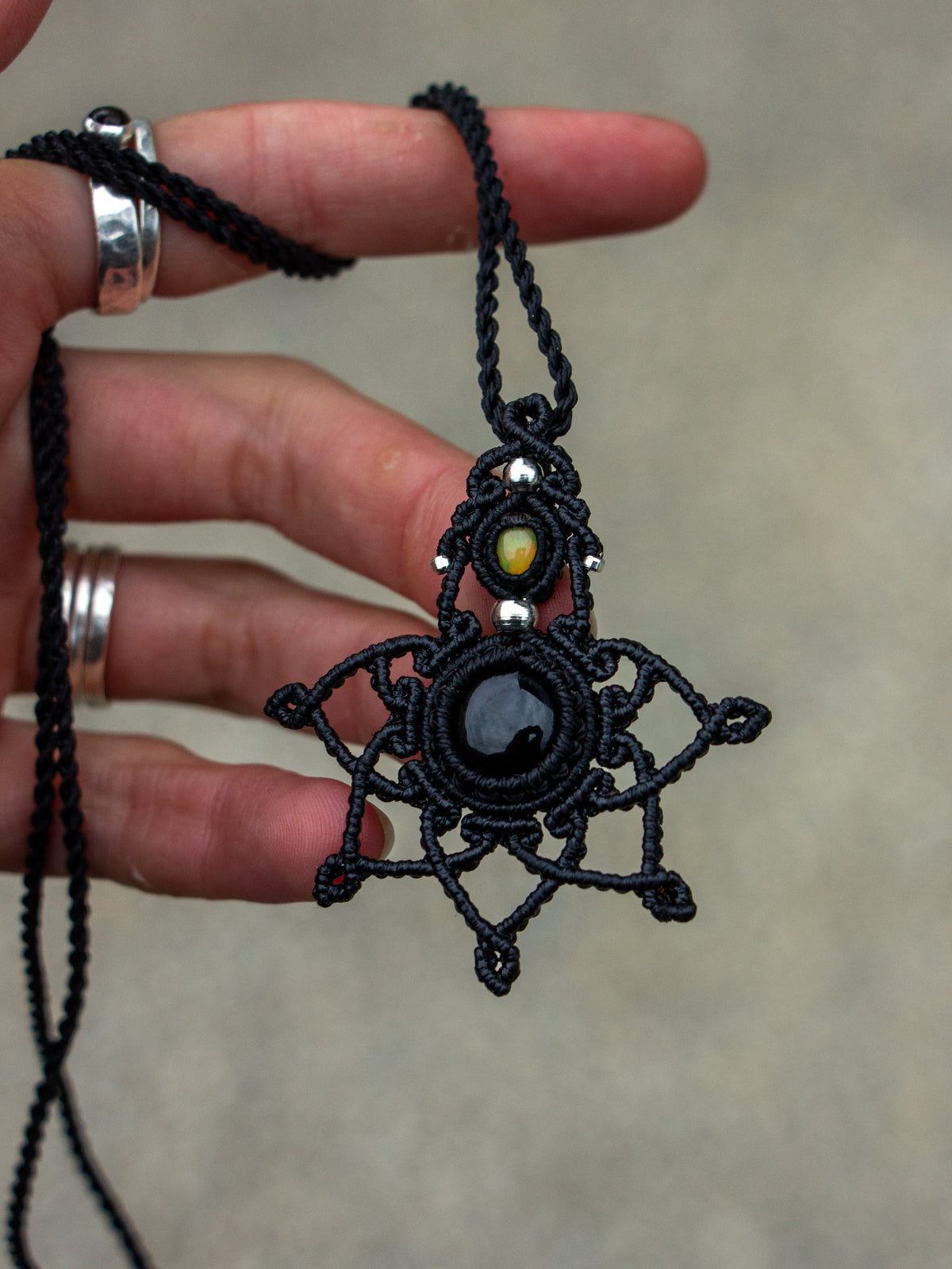 Onyx & Opal necklace