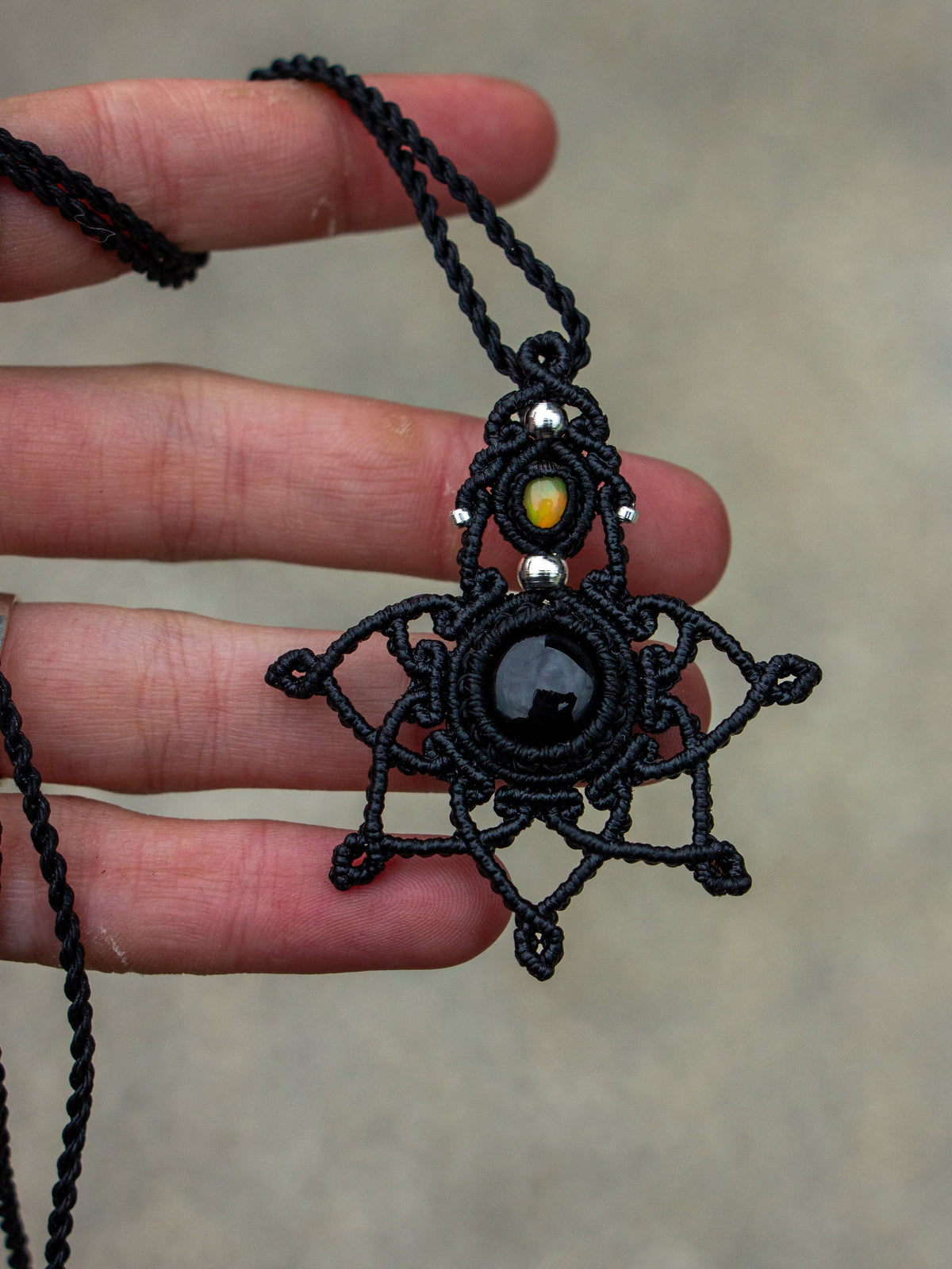 Onyx & Opal necklace