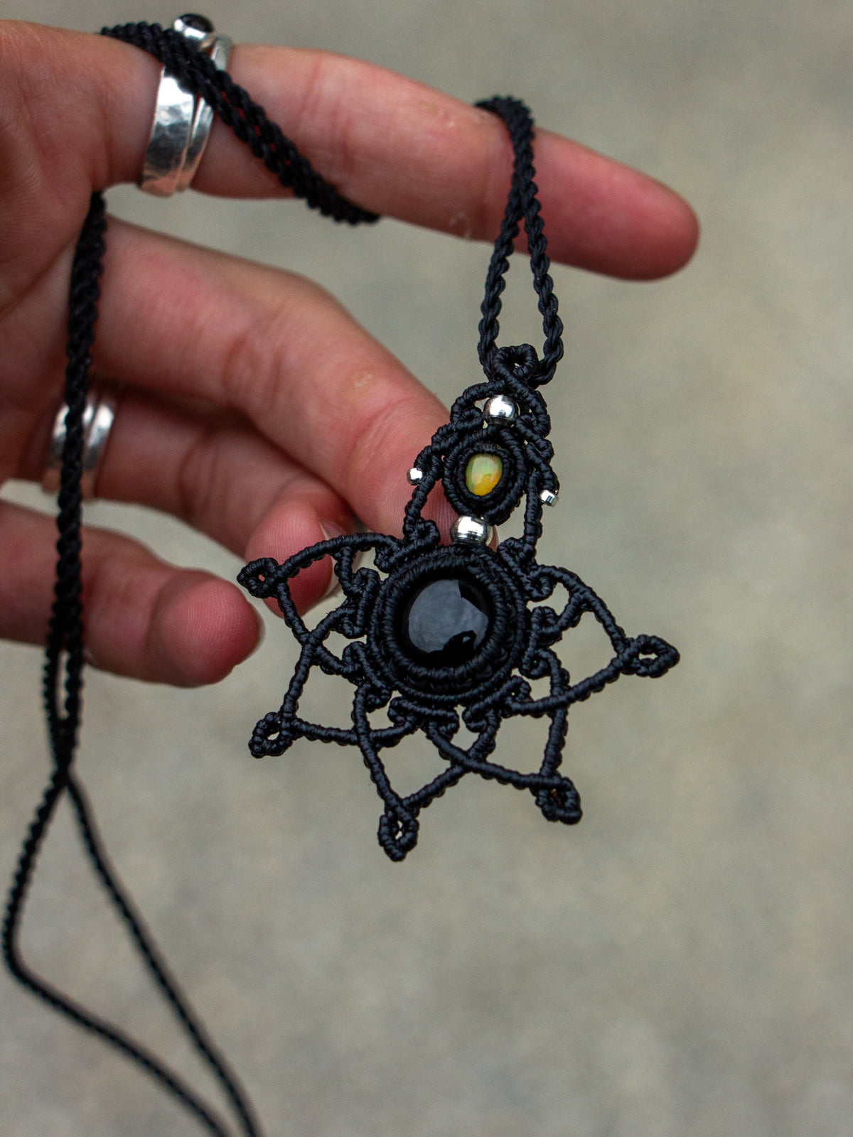 Onyx & Opal necklace