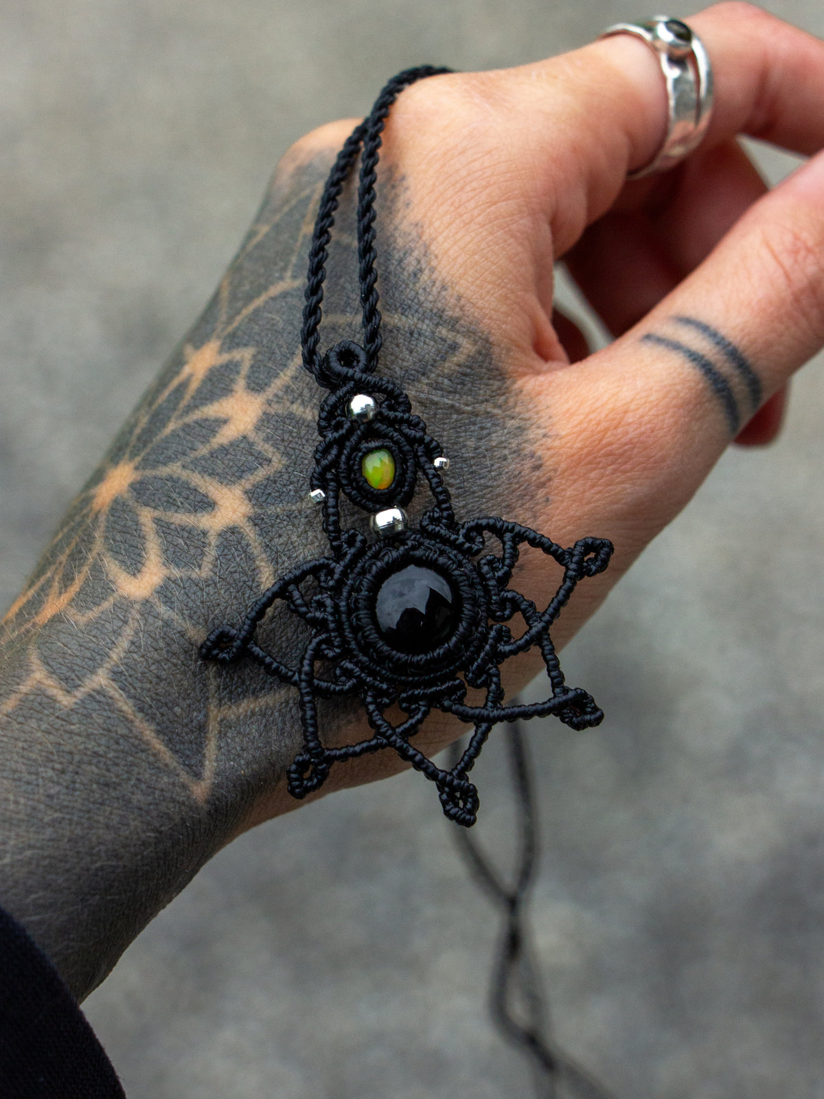 Onyx & Opal necklace