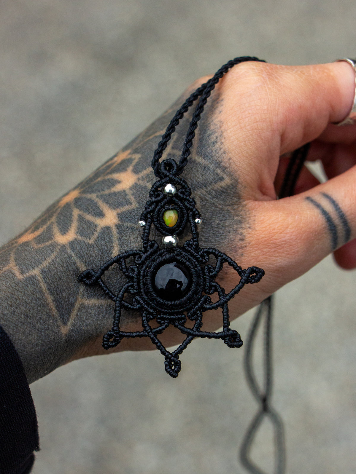 Onyx & Opal necklace