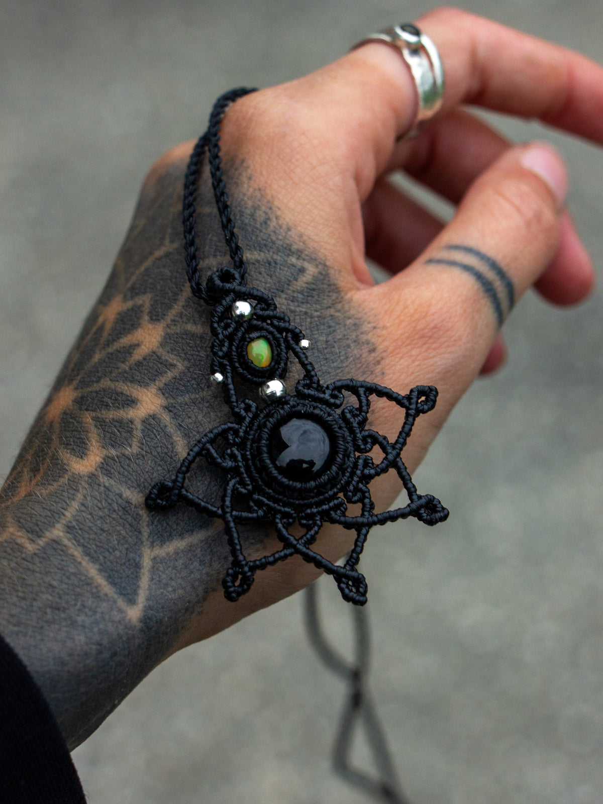 Onyx & Opal necklace