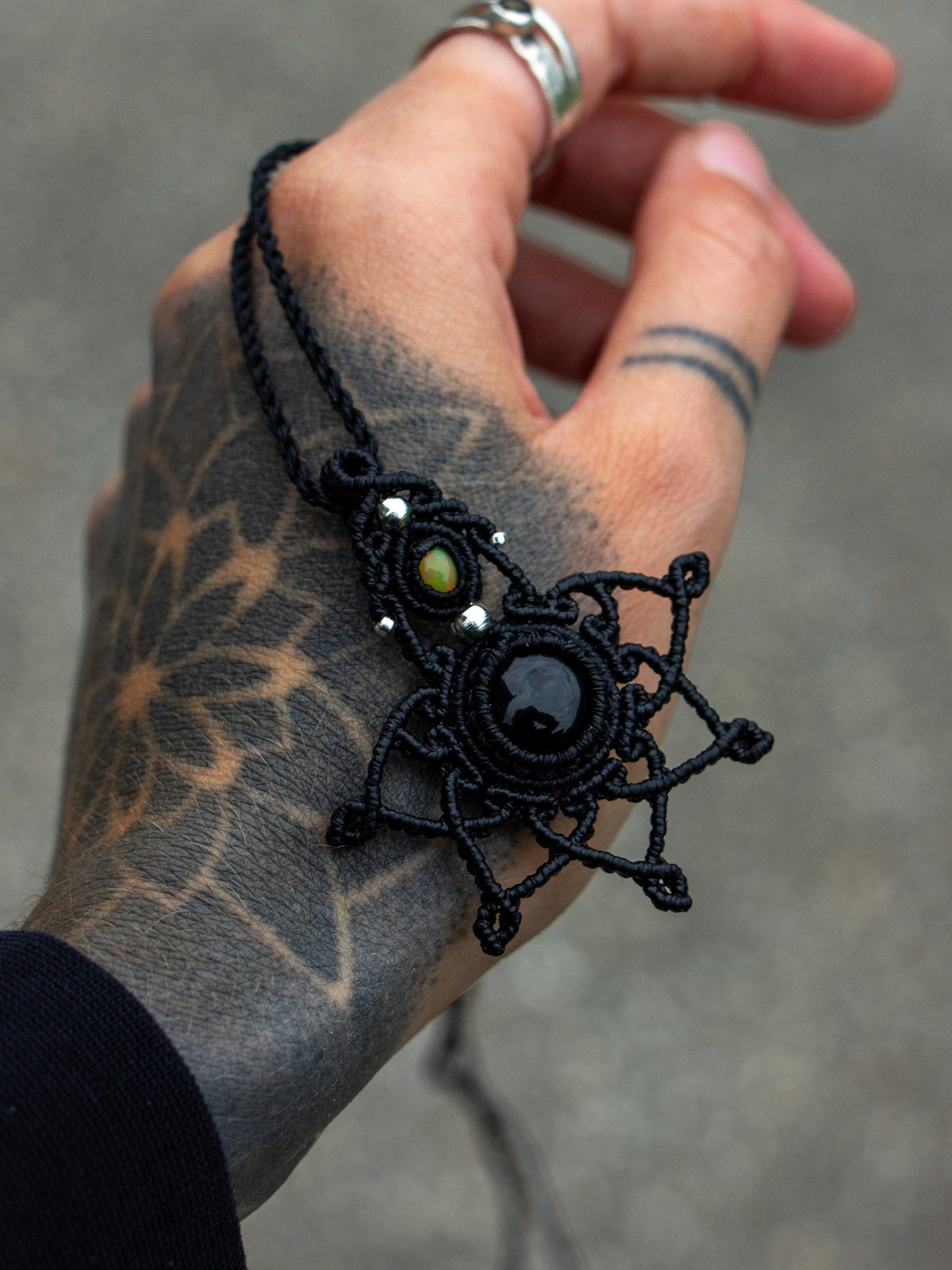 Onyx & Opal necklace