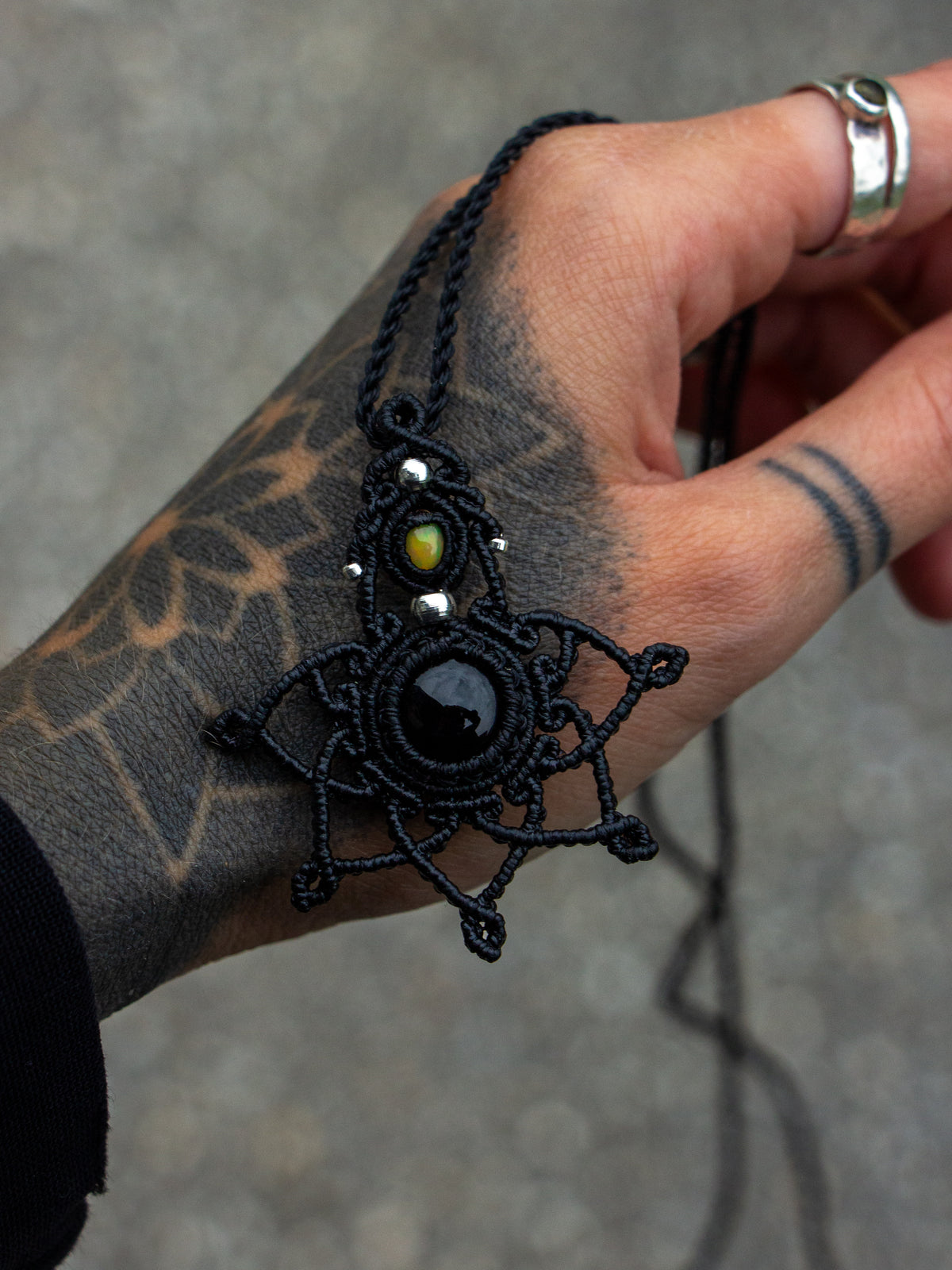 Onyx & Opal necklace