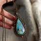 Moss Agate & Labradorite macrame necklace