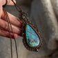 Moss Agate & Labradorite macrame necklace