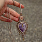 Rose Quartz & Lepidolite macrame necklace