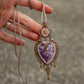 Rose Quartz & Lepidolite macrame necklace