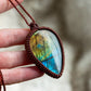 ~ affordables ~ Labradorite macrame necklace
