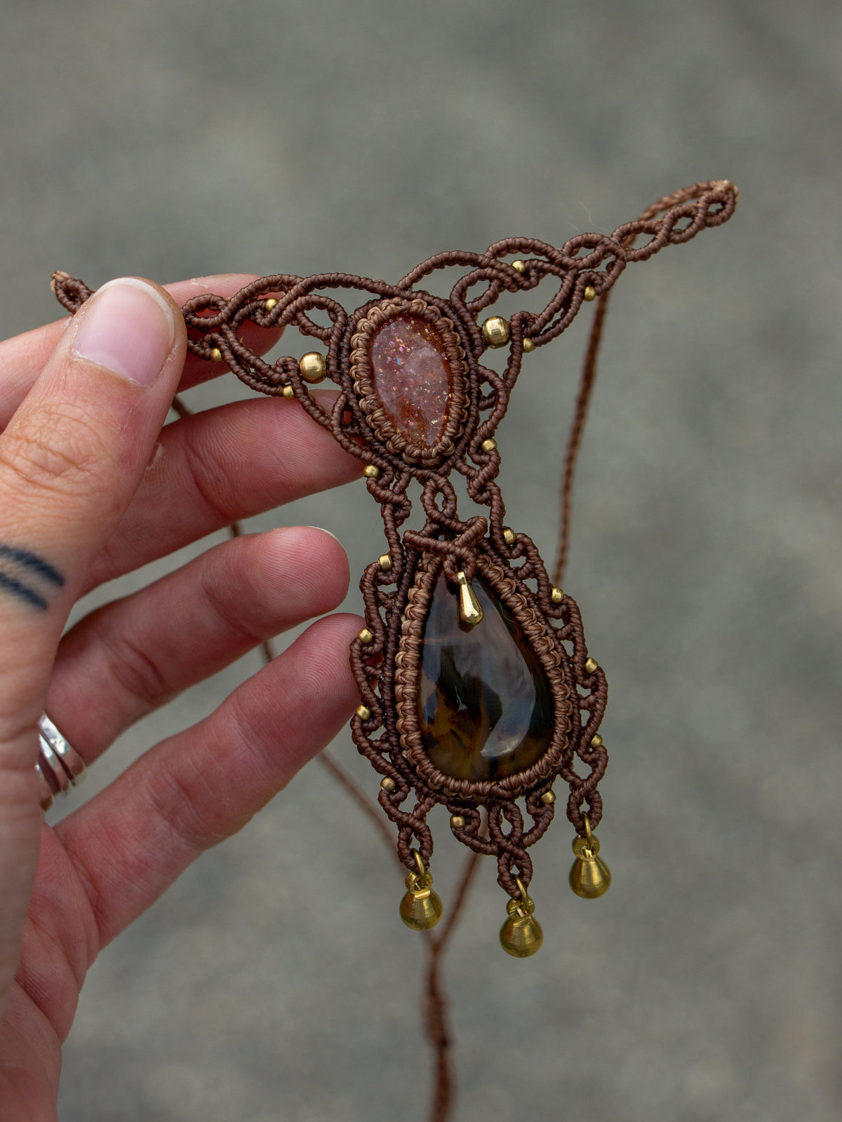 Montana Agate & Sunstone necklace