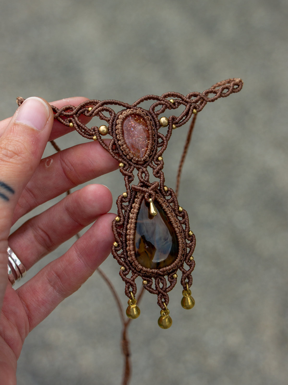 Montana Agate & Sunstone necklace