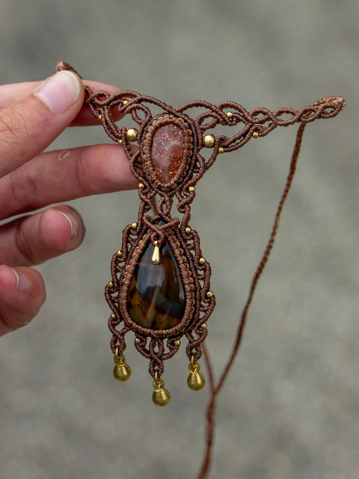 Montana Agate & Sunstone necklace