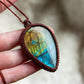 ~ affordables ~ Labradorite macrame necklace