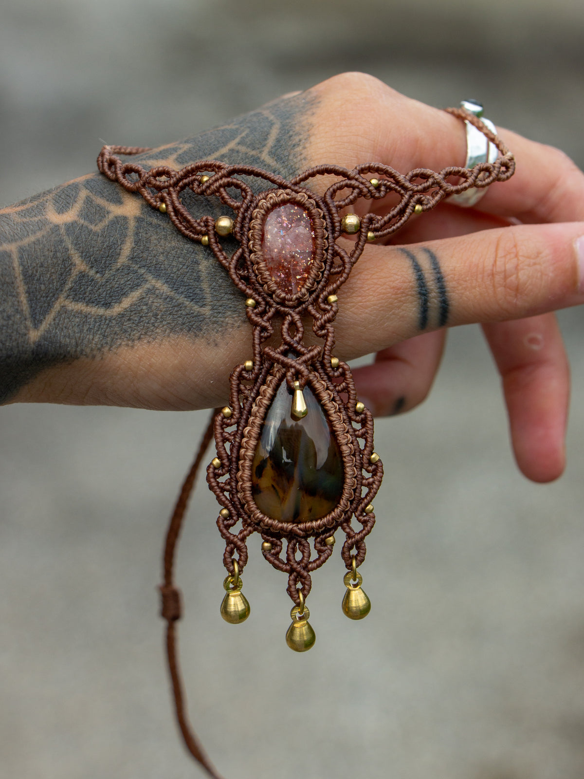 Montana Agate & Sunstone necklace