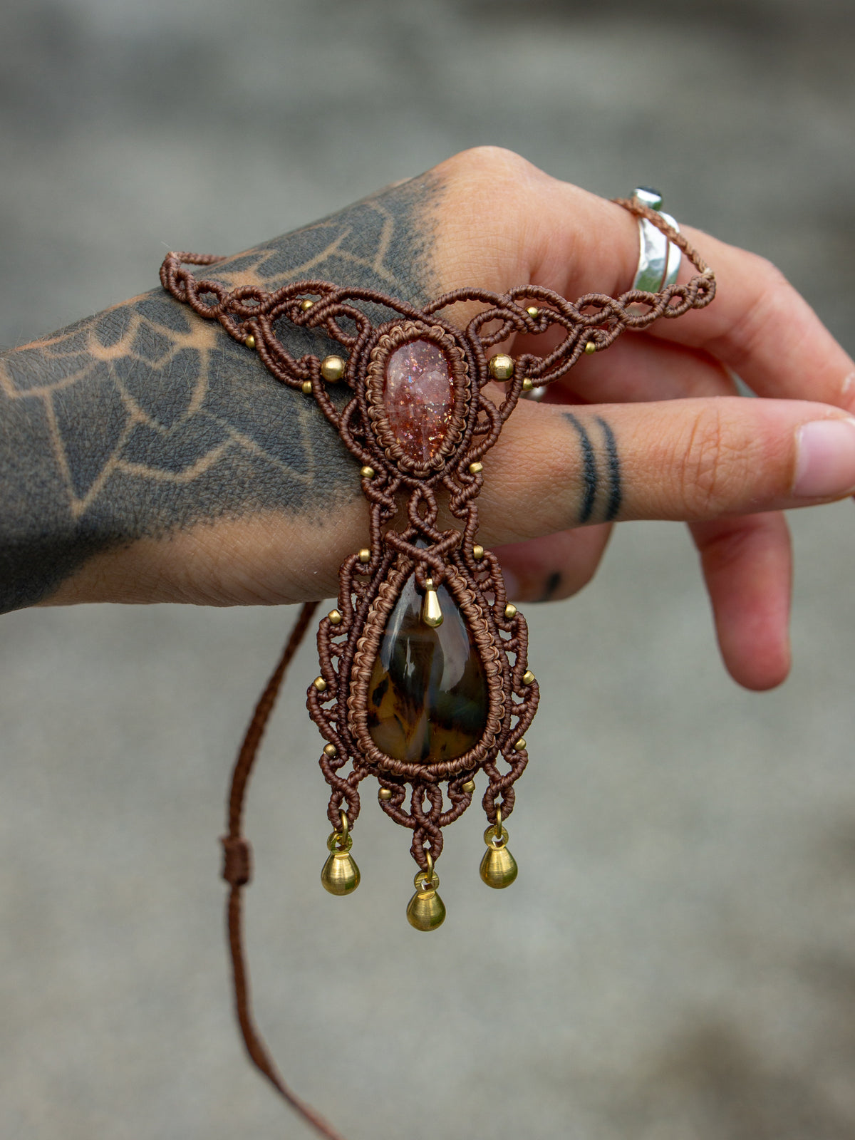 Montana Agate & Sunstone necklace