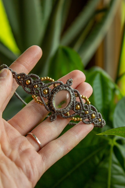 Clear Quartz macrame bracelet