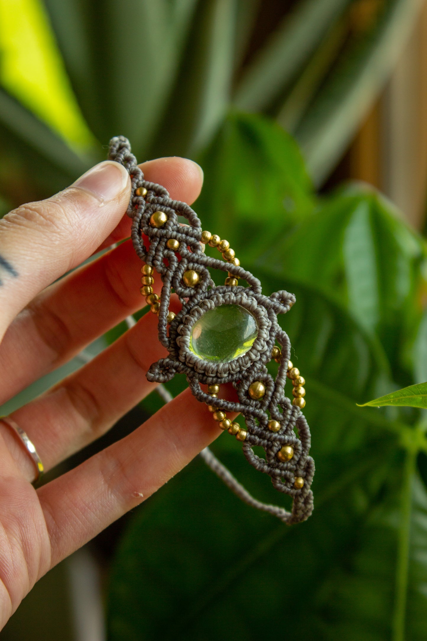 Clear Quartz macrame bracelet