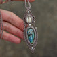 Labradorite & cowrie shell necklace