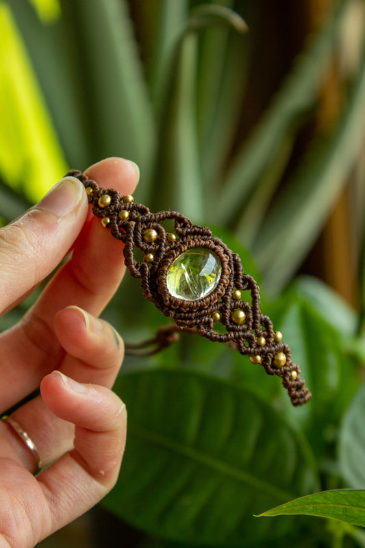 Citrine macrame bracelet