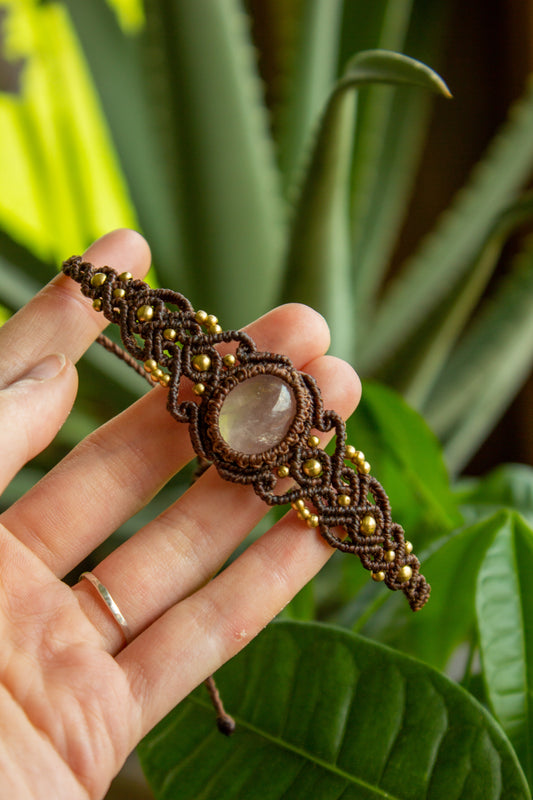 Rose Quartz macrame bracelet