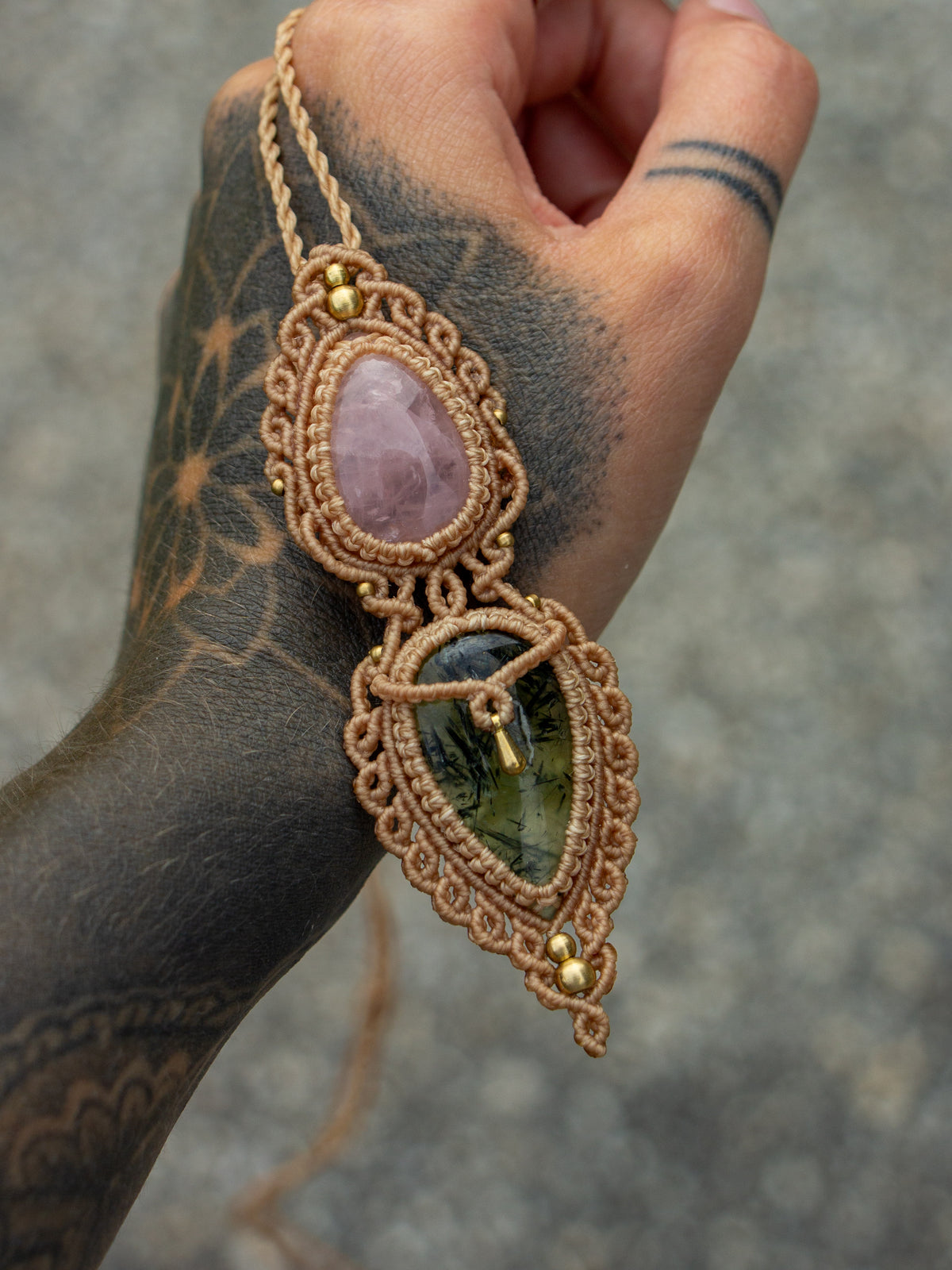 Prehnite & Rose Quartz necklace