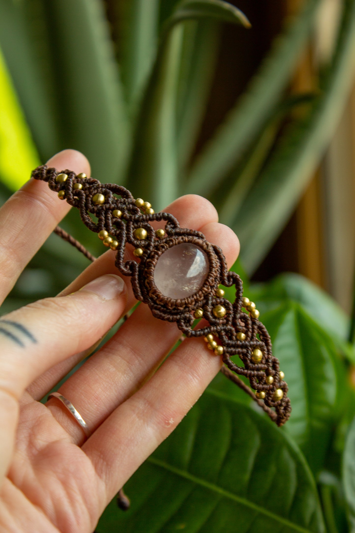 Rose Quartz macrame bracelet