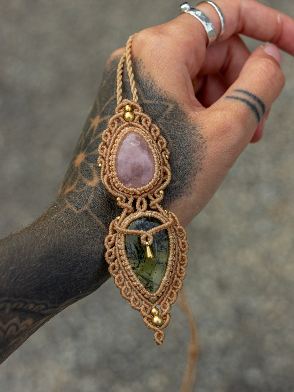 Prehnite & Rose Quartz necklace
