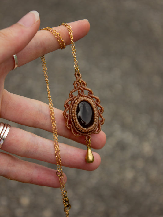 Smokey Quartz macrame necklace