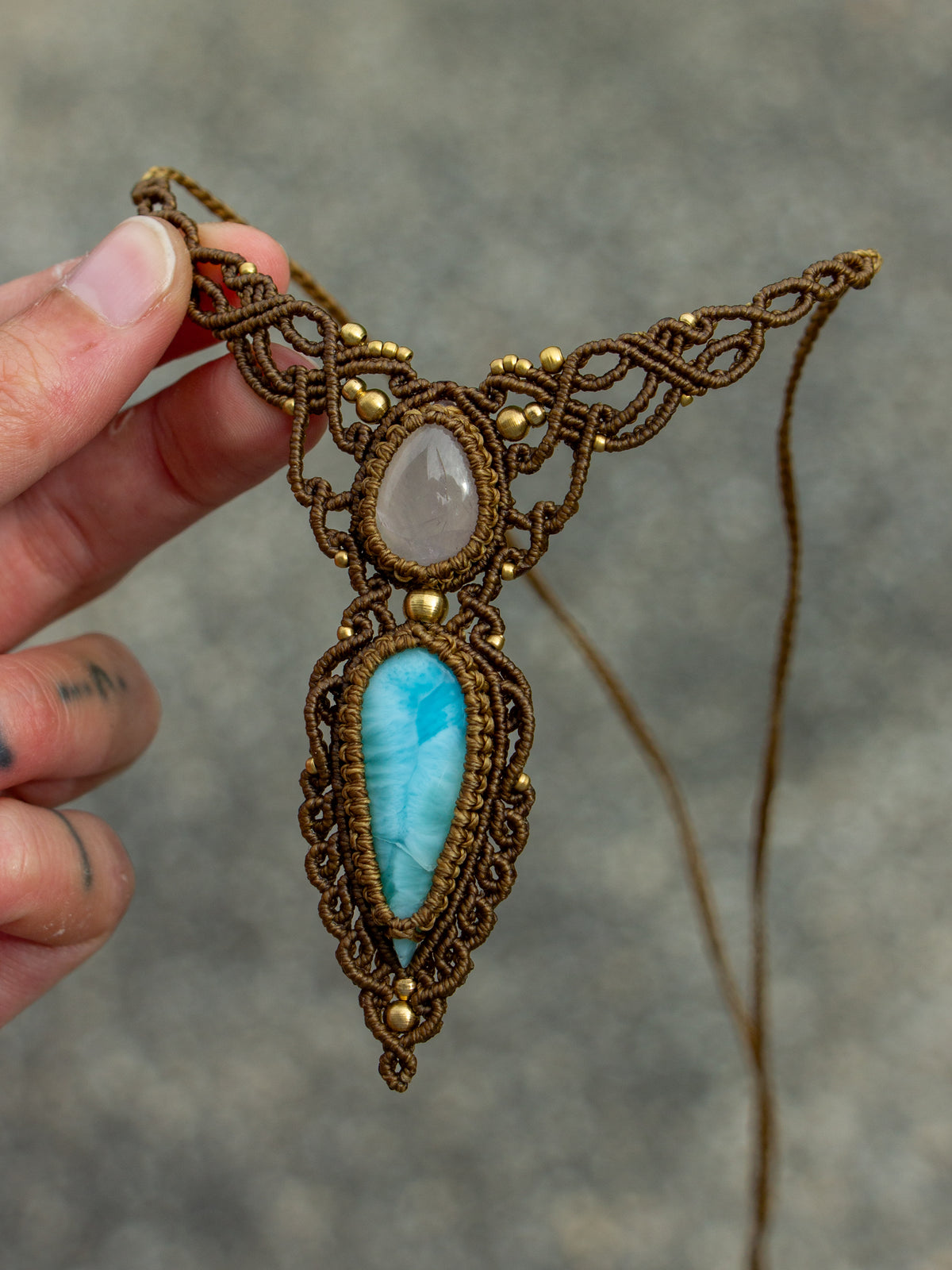 Larimar & Rose Quartz necklace