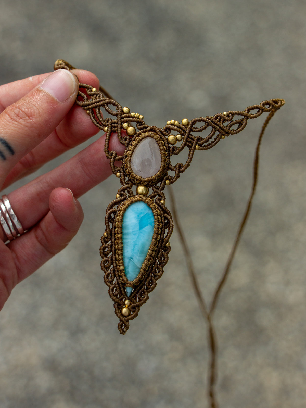 Larimar & Rose Quartz necklace