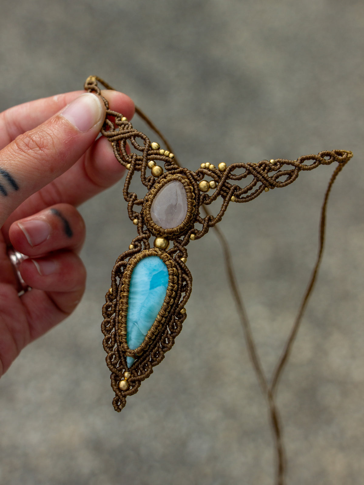 Larimar & Rose Quartz necklace