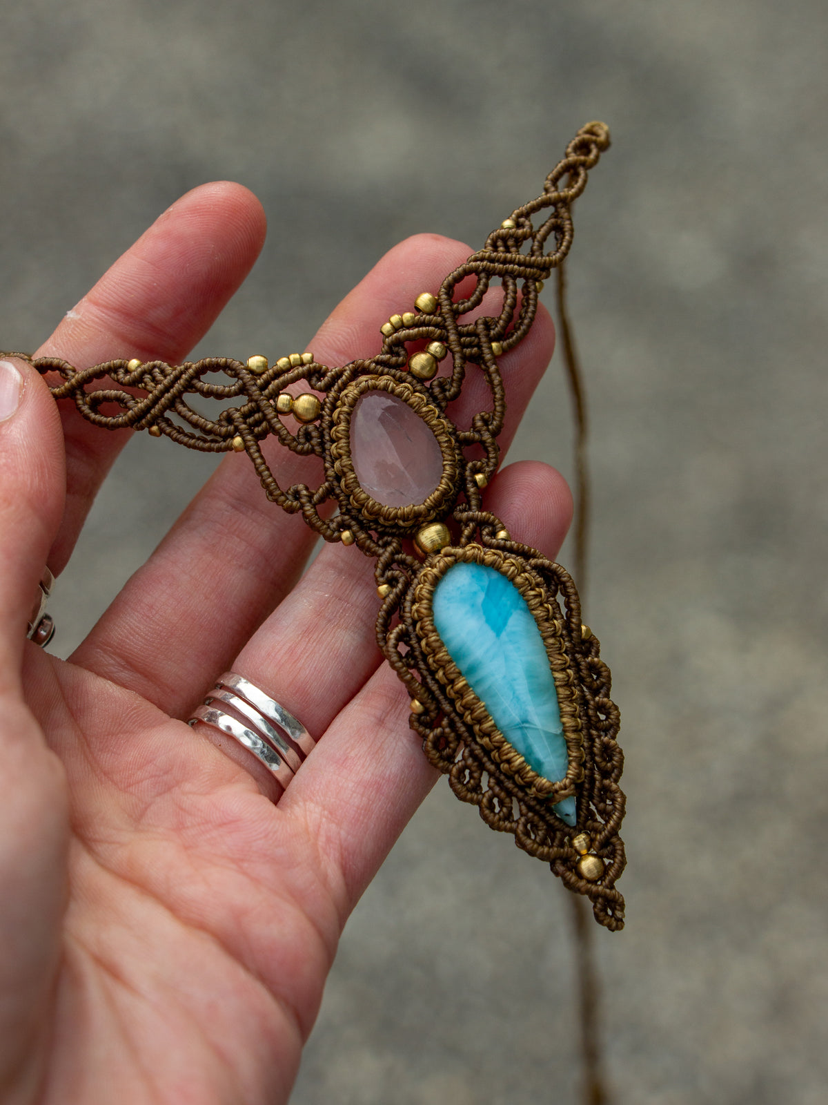 Larimar & Rose Quartz necklace