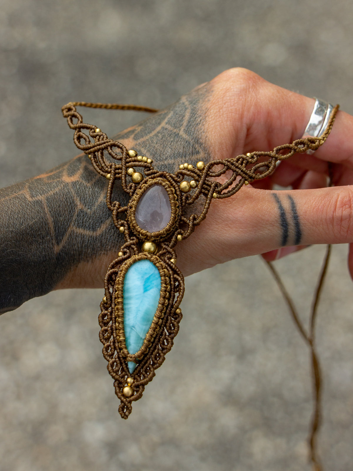 Larimar & Rose Quartz necklace