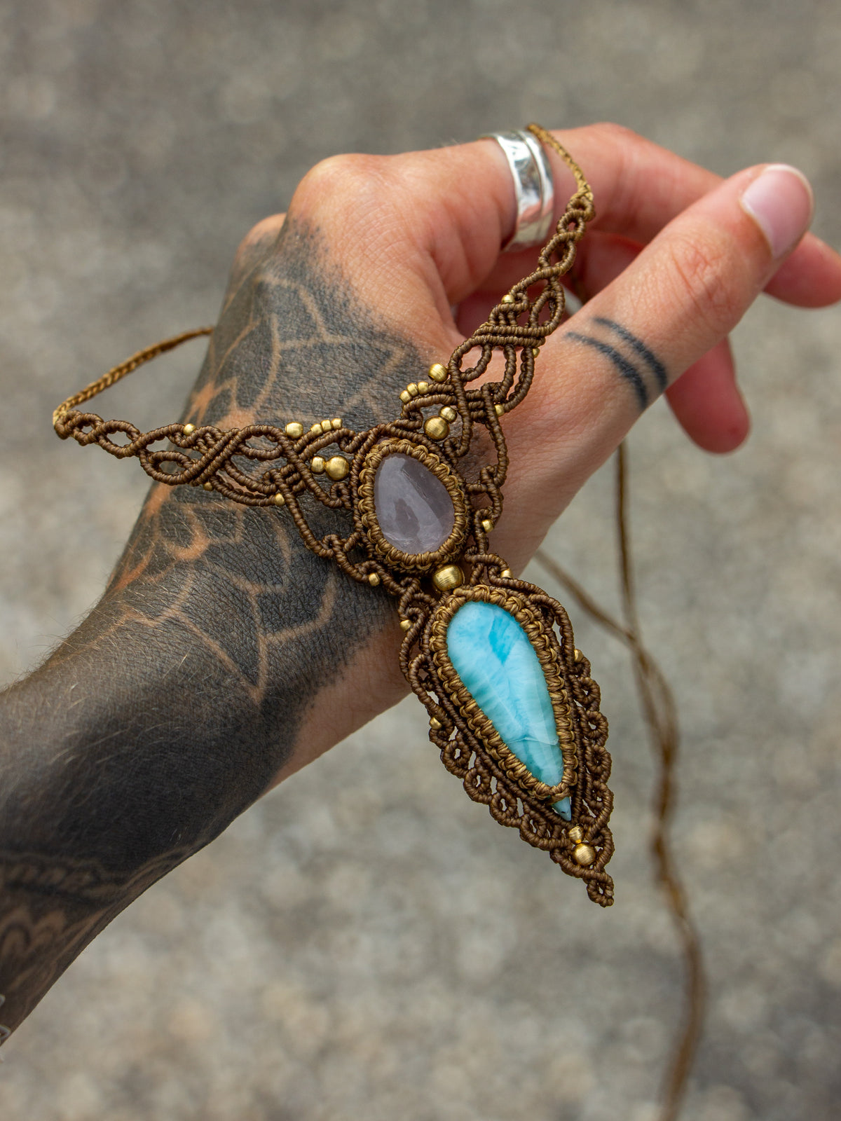 Larimar & Rose Quartz necklace