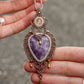 Rose Quartz & Lepidolite macrame necklace
