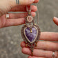 Rose Quartz & Lepidolite macrame necklace