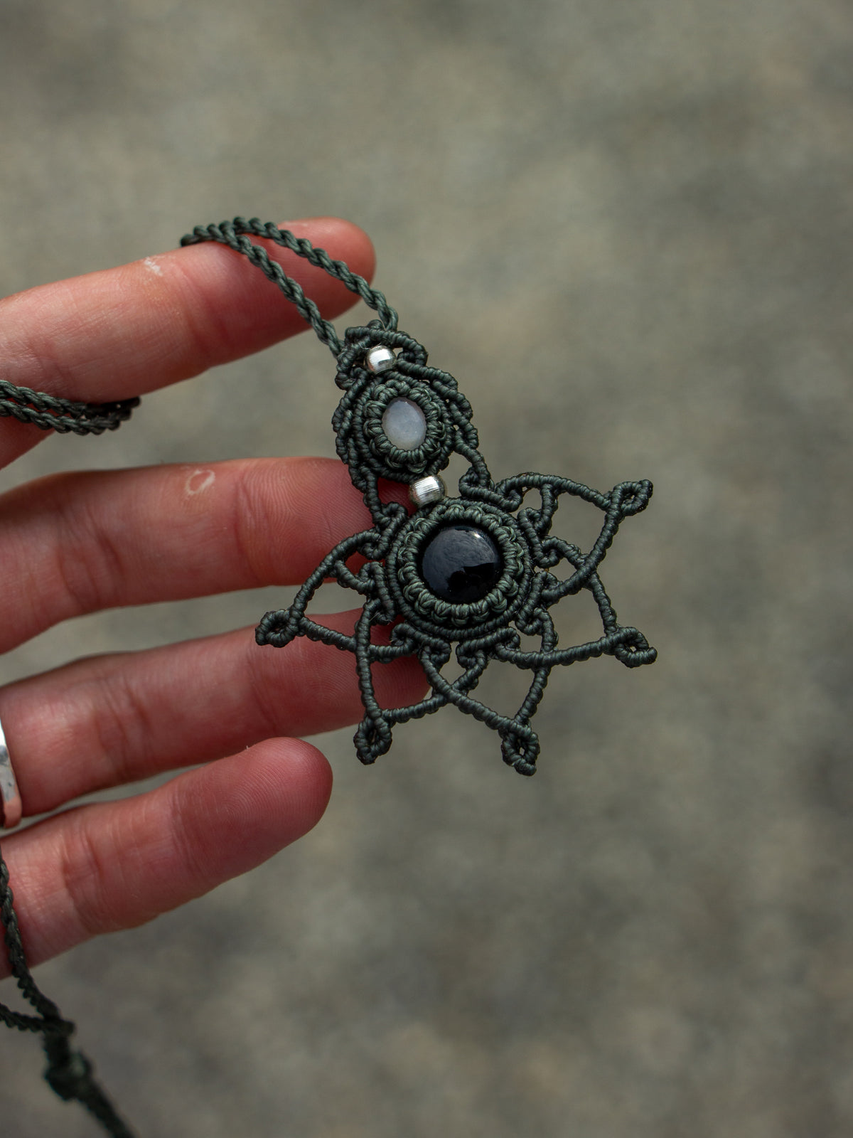 Onyx & Moonstone necklace