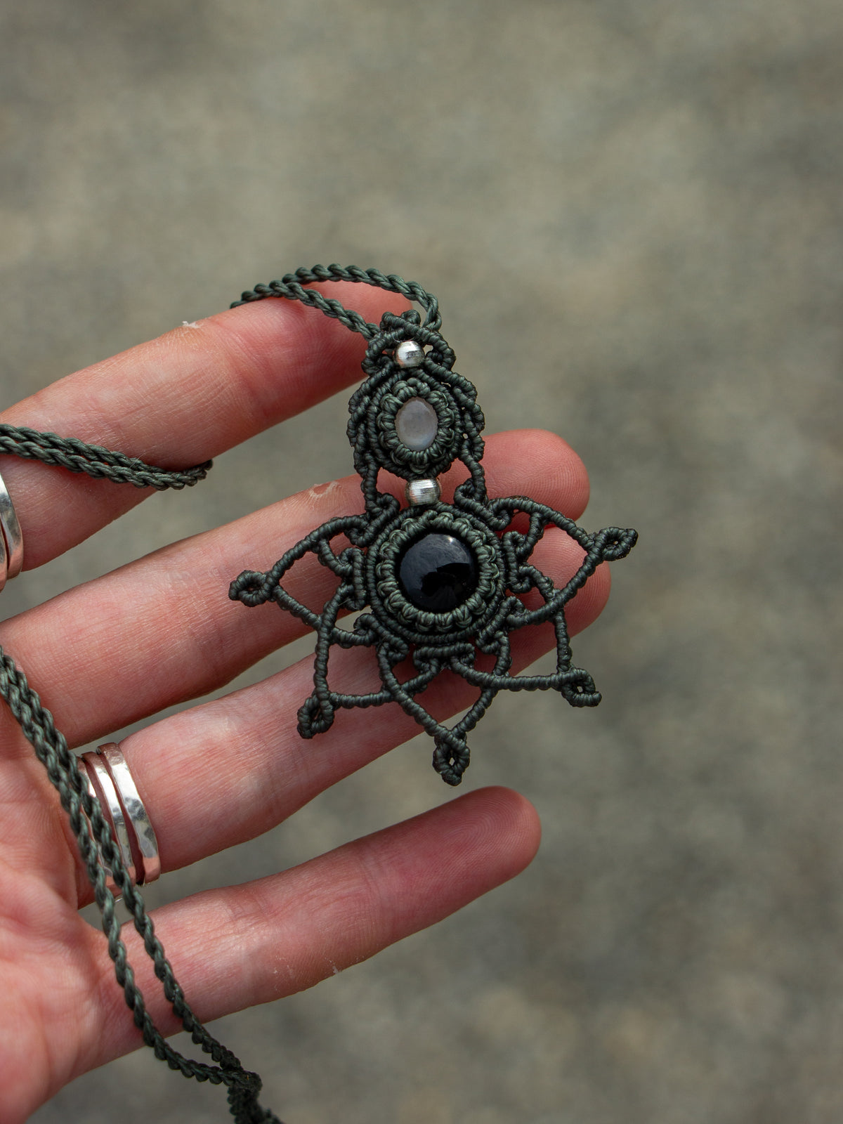 Onyx & Moonstone necklace