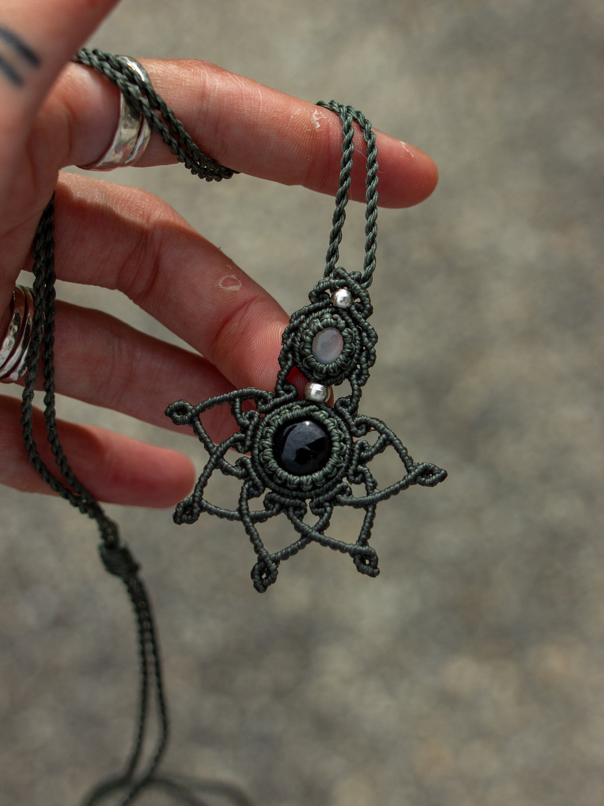 Onyx & Moonstone necklace