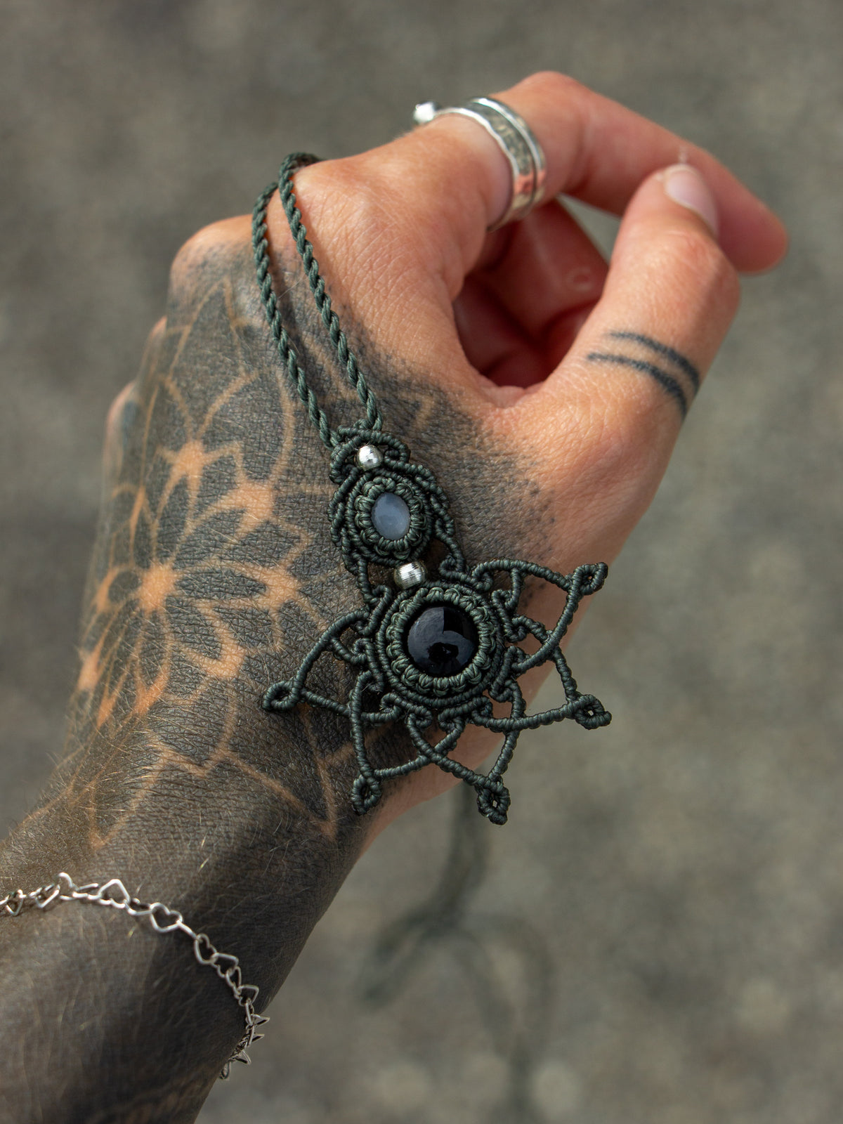 Onyx & Moonstone necklace