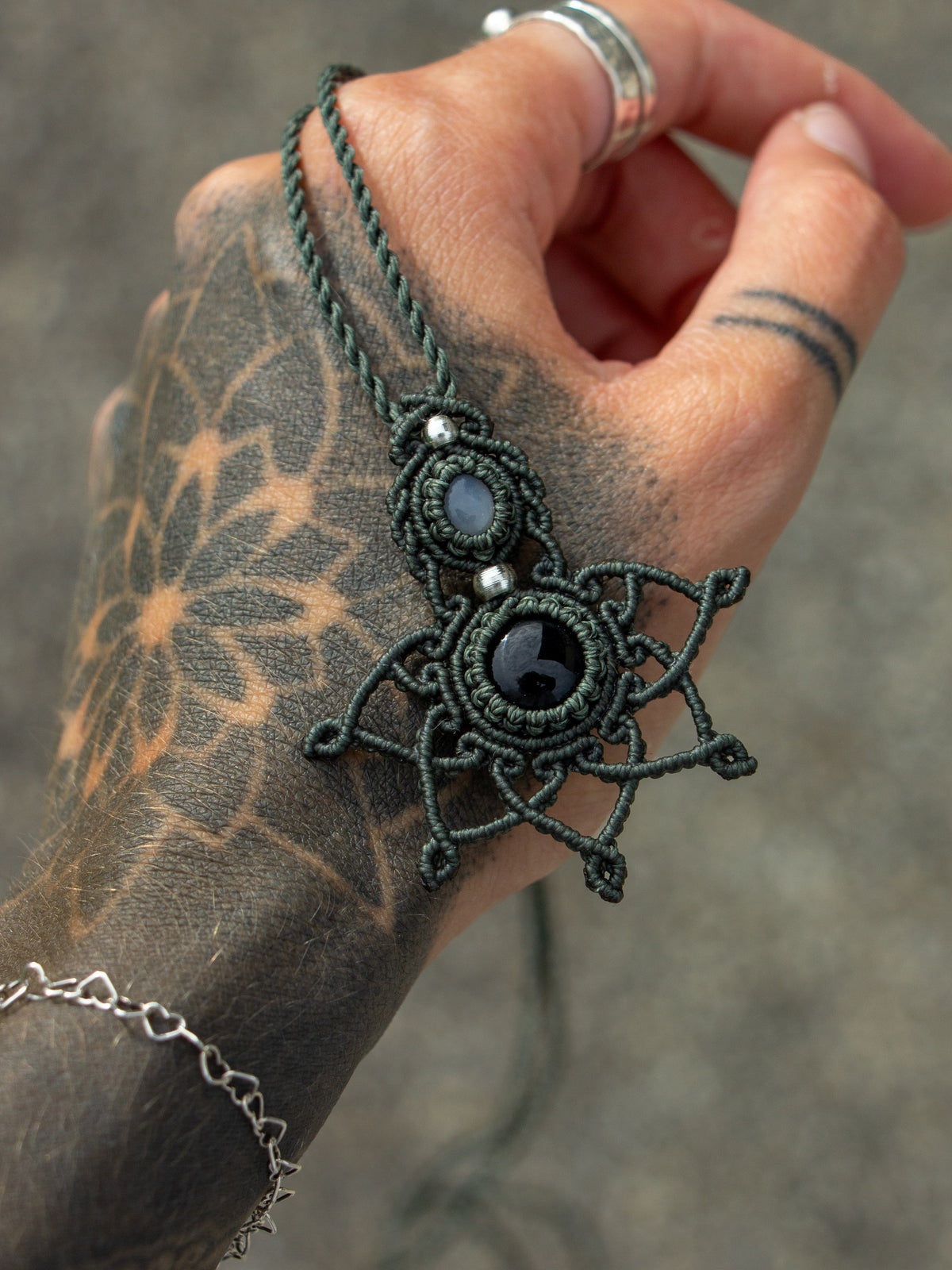 Onyx & Moonstone necklace