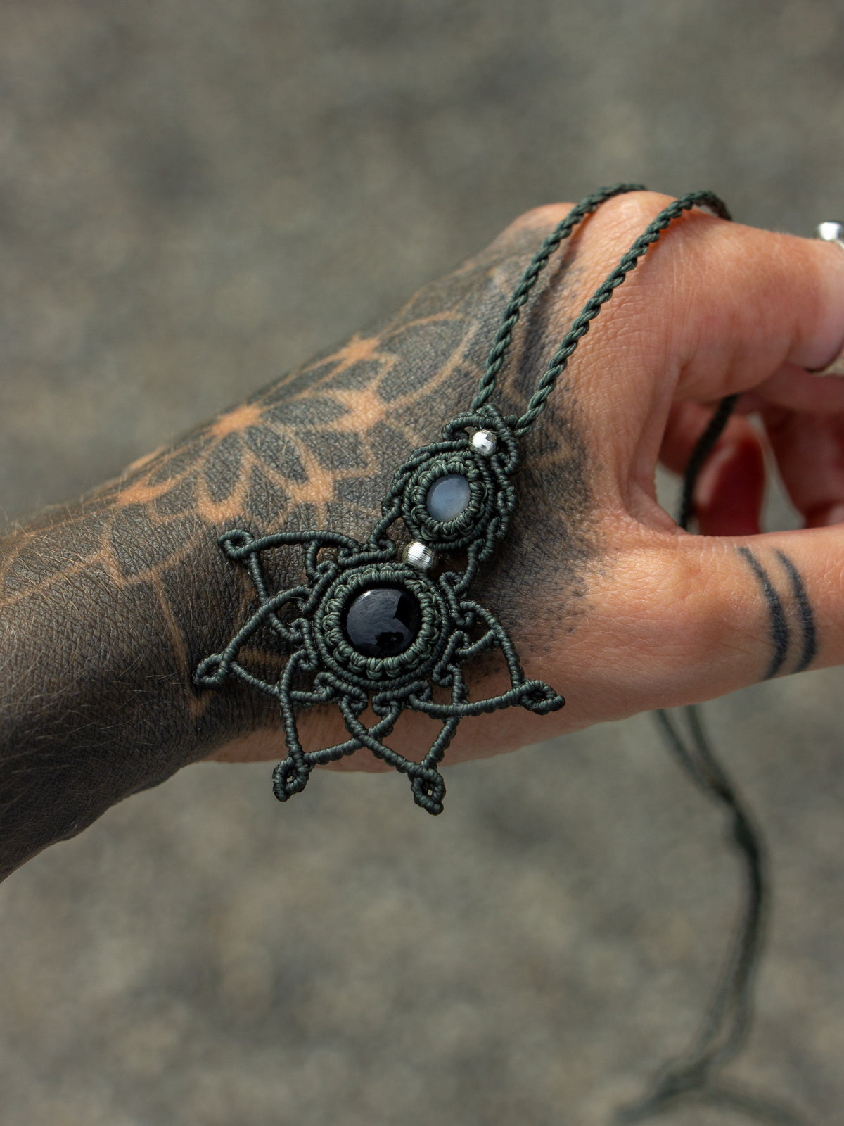 Onyx & Moonstone necklace