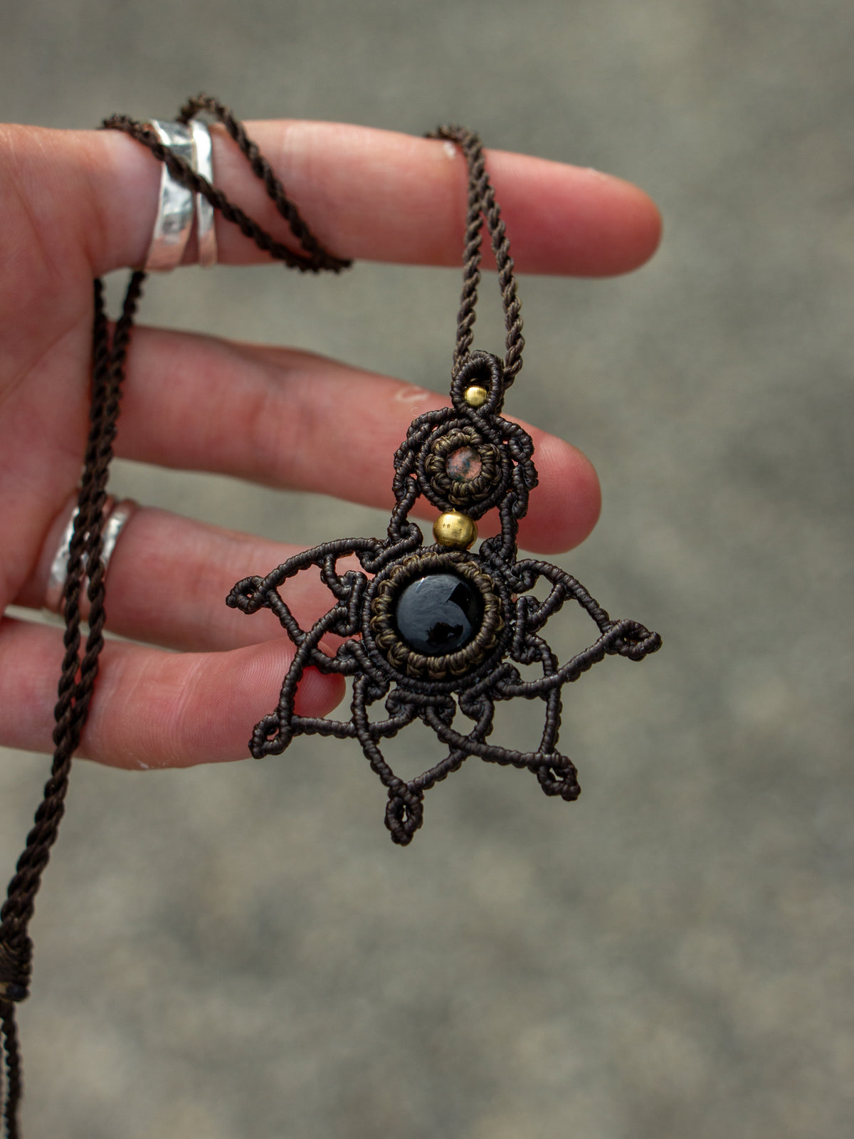 Onyx & Moss Agate necklace