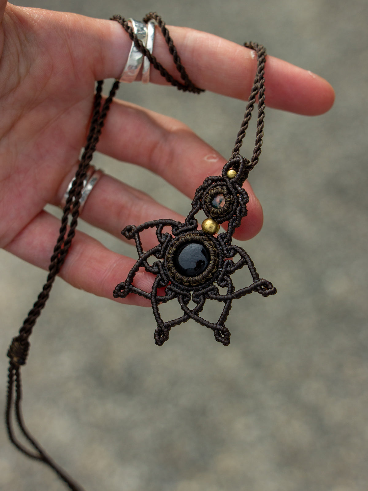 Onyx & Moss Agate necklace